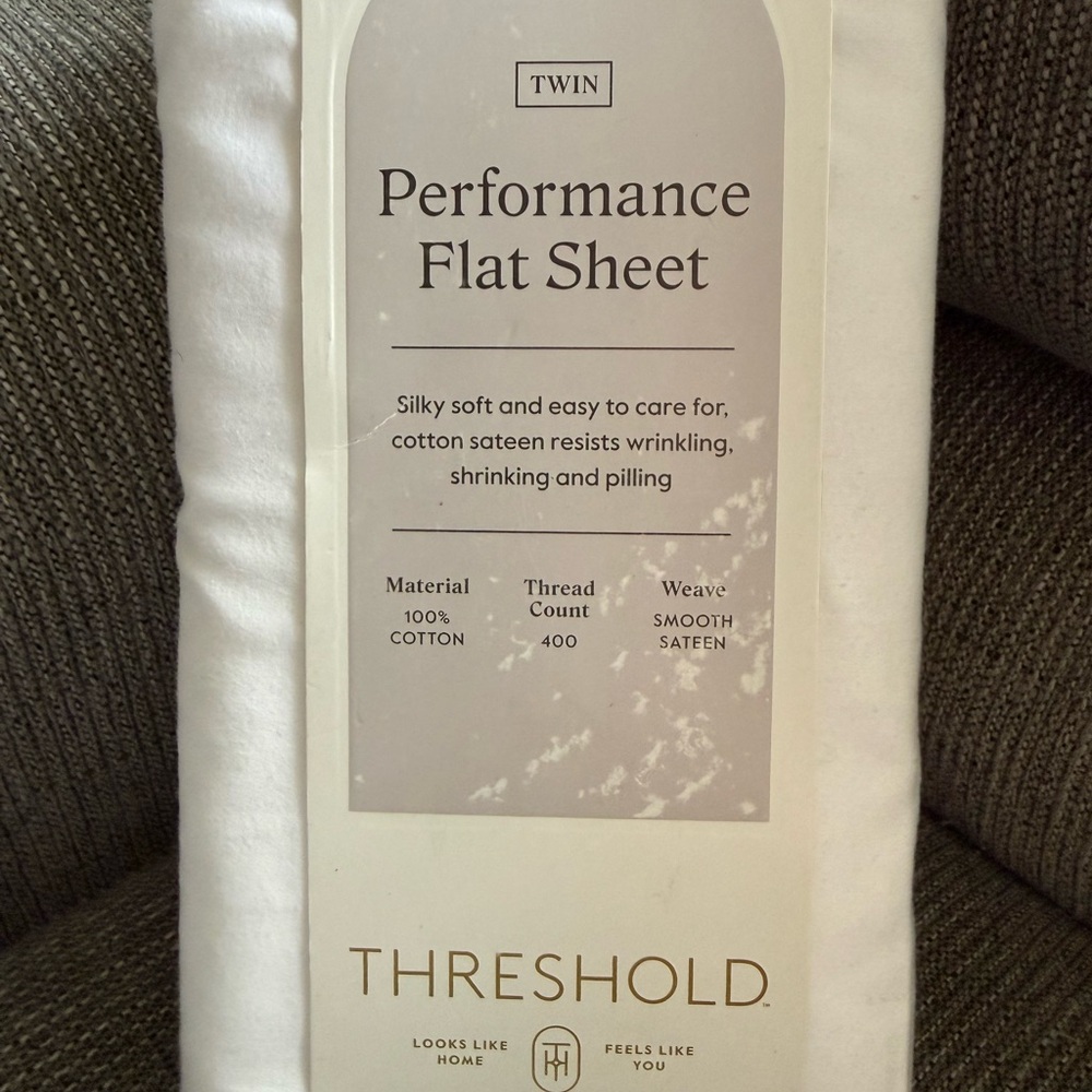 Threshold White Performance Flat Sheet - Twin